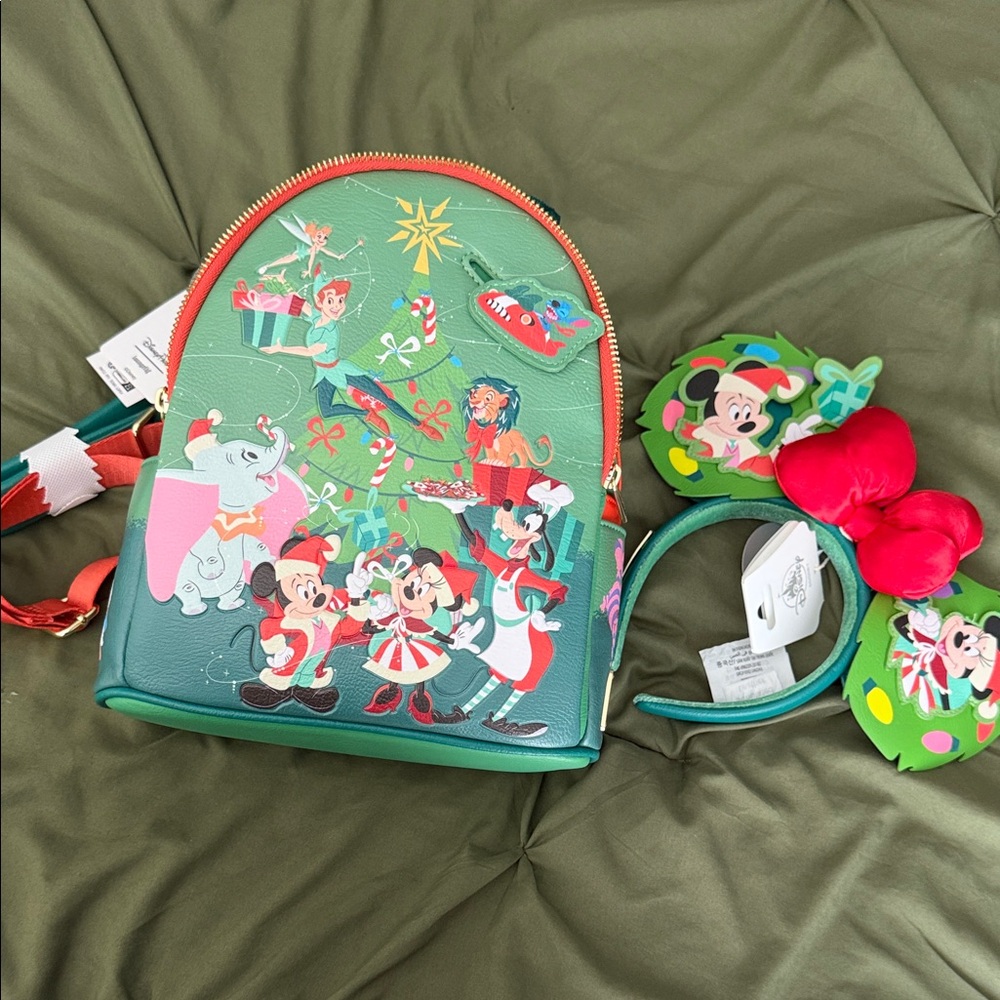 Disney Christmas Backpack with Characters AND EARS included